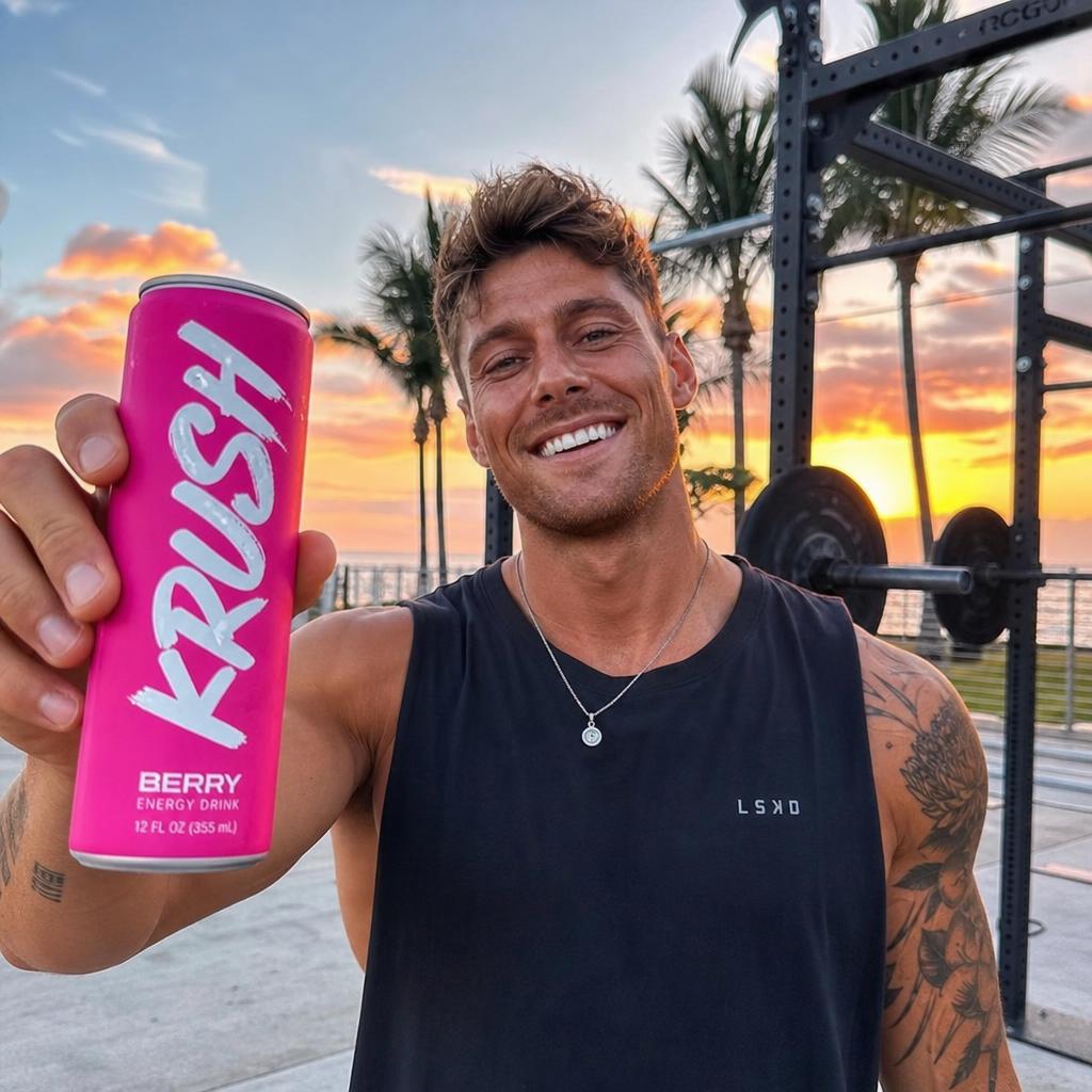 Jordan Lee promoting Krush Energy